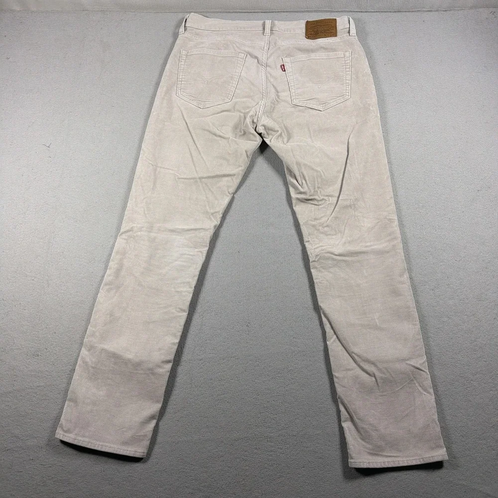 Levis Premium 511 Pants Mens 33x32 Beige Corduroy Slim Tapered 5 Pocket Casual